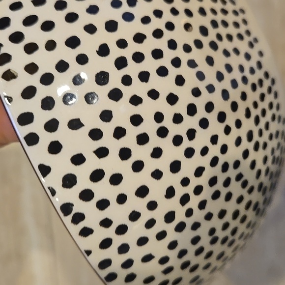 Thyme & Table Black/White Dot Stoneware Gold-Rimmed Bowl - Picture 6 of 6